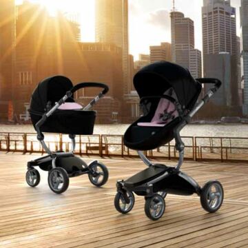Mima Xari Stroller | Frame - Graphite Grey | Seat + Canopy - Black | Starter Pack - Pixel Pink - Babyhuys.com