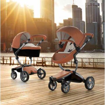 Mima Xari Stroller | Frame - Graphite Grey | Seat + Canopy - Camel | Starter Pack - Stone White - Babyhuys.com