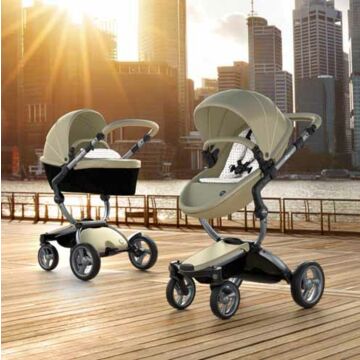 Mima Xari Stroller | Frame - Graphite Grey | Seat + Canopy - Champagne | Starter Pack - Sandy Beige - Babyhuys.com