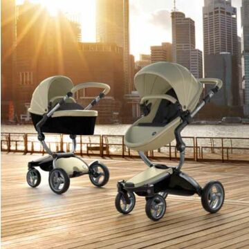Mima Xari Stroller | Frame - Graphite Grey | Seat + Canopy - Champagne | Starter Pack - Black - Babyhuys.com