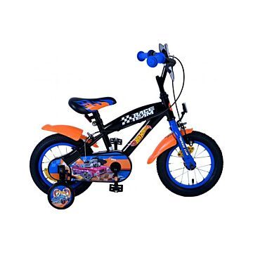 Hot Wheels Kinderfiets - Jongens - 12 inch - Zwart Oranje Blauw - Twee handremmen (31257-SAFW)