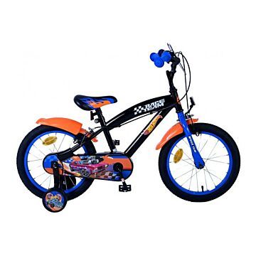 Hot Wheels Kinderfiets - Jongens - 16 inch - Zwart Oranje Blauw - Twee handremmen (31657-SAFW)