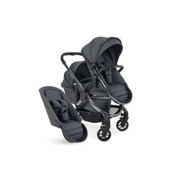 iCandy Peach 7 Double Combi/Stroller Dark Gray (Newborns & Toddlers) - Babyhuys.com