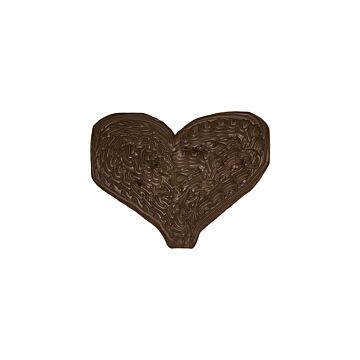 Chocoladehart zonder tekst - melk  (350 gram hxbxd 175 x 220 x 10 mm)