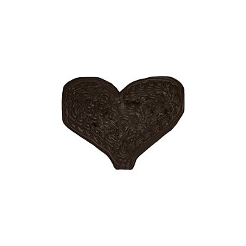 Chocoladehart zonder tekst - puur (350 gram hxbxd 175 x 220 x 10 mm)