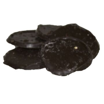 Ambachtelijke chocoladeflikken puur met stukjes amandel (zak a 500 gram)