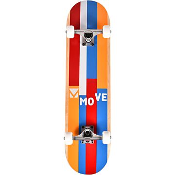 Move Skateboard 31inch - Stripes - Geel Blauw Rood - 4260199220351 - Babyhuys.com