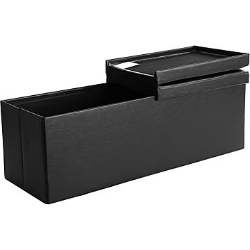 Hoppa! Songmics Zitbank met Deksel 120 L - Zwart - MDF - 110 x 38 x 38 cm