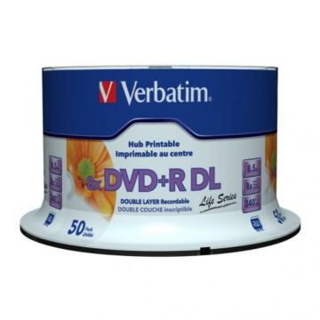 1x50 Verbatim DVD+R DL wide pr. 8x Speed, 8,5GB Life Series (813561)