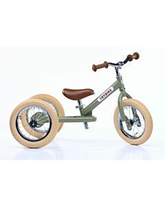 Trybike steel 3-in-1 Loopfiets, vintage groen driewieler