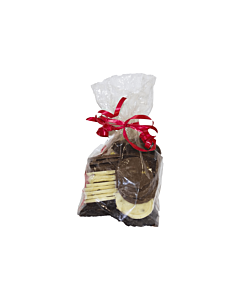 Ambachtelijke chocoladeflikken met stukjes amandel gemengd (doos a 800 gram)