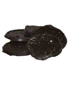 Ambachtelijke chocoladeflikken puur met stukjes amandel (zak a 500 gram)