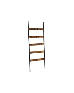 Hoppa! Songmics Handtuchleiter, Handtuchhalter, Leiterhalter, Anlehnständer mit 5 Sprossen, 65 cm breit, schräg, für Handtücher, Schals, Decken, Stahlgestell, Industriedesign, Vintage Braun-Schwarz