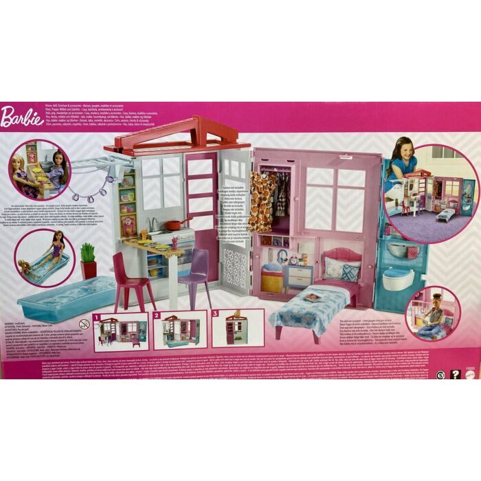 Barbiehuis met pop, meubels en accessoires