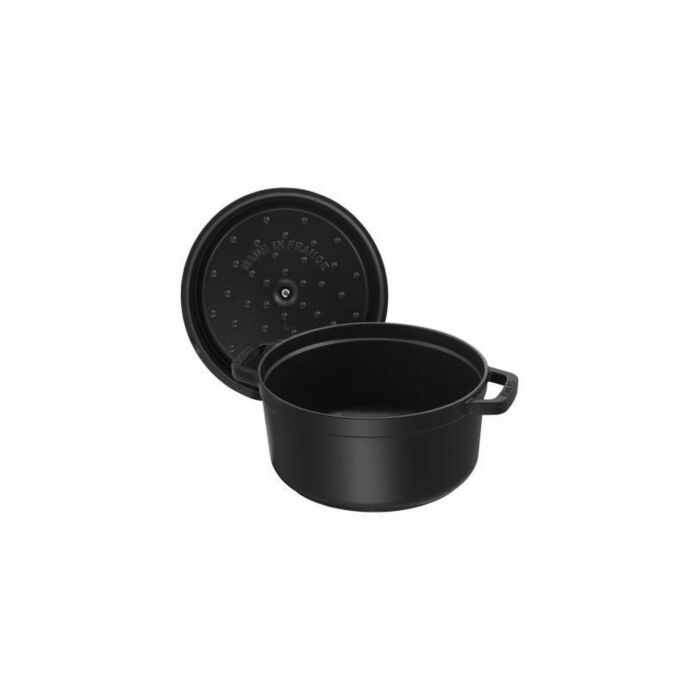 Staub La Cocotte, 20 cm, rond, zwart, gietijzer