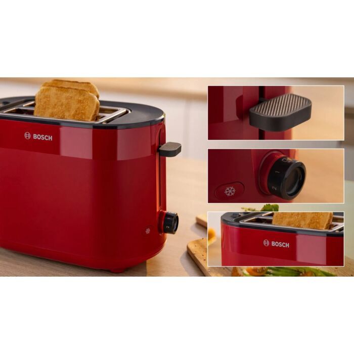 Bosch | Toaster | Rood | 2-snedefunctie
