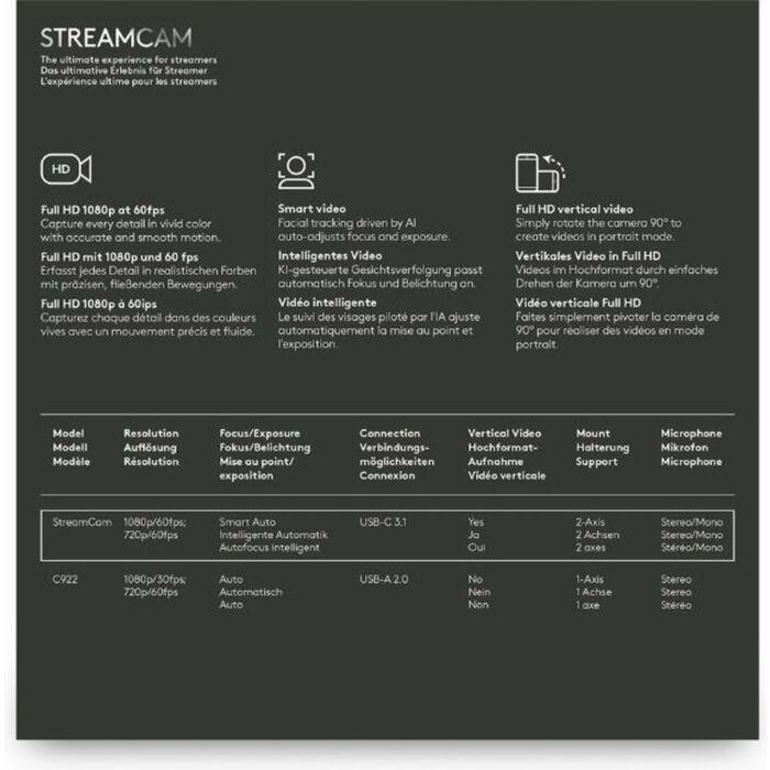 Logitech | Streamcam | Grafiet (562914)