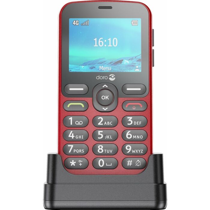 Doro 1880 | Telefoon | Rood | Eenvoudige bediening met grote toetsen