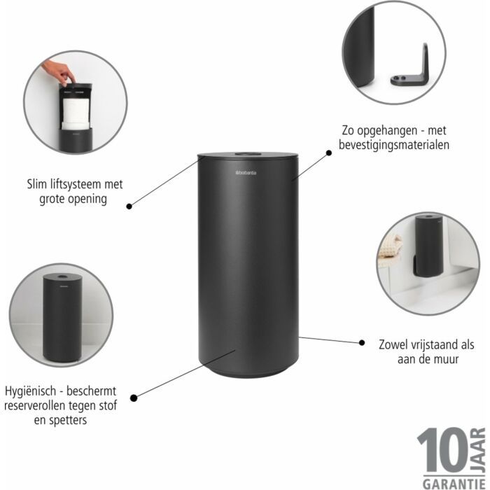 Brabantia MindSet reserverolhouder - Infinite Grey | MindSet reserverolhouder | Mineral Finish