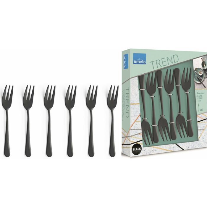 Amefa Gebaksvorkjes Zwart – 6 stuks
