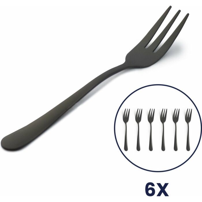 Amefa Gebaksvorkjes Zwart – 6 stuks