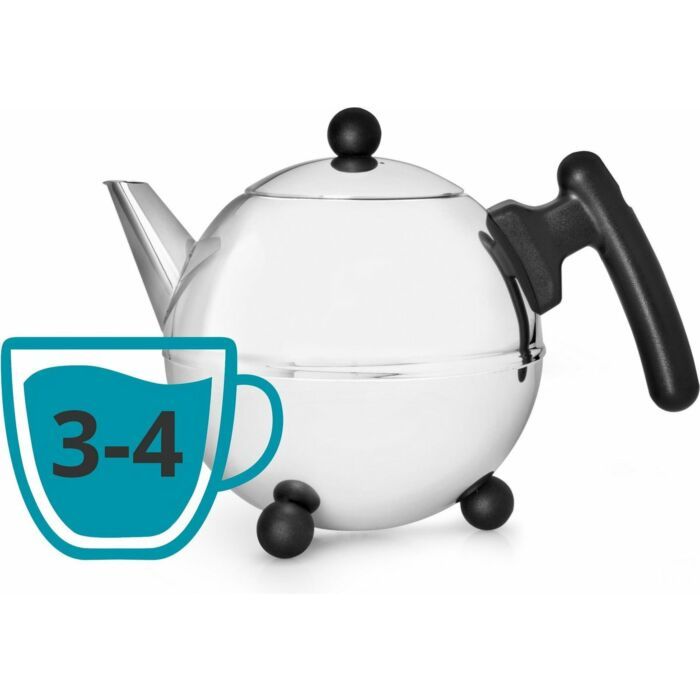Bredemeijer | Theepot | 0,75 L | RVS/zwart