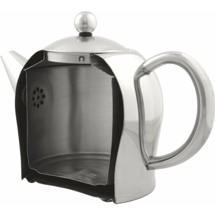 Bredemeijer Theepot Bella Ronde 1,2 L – RVS met platte bodem