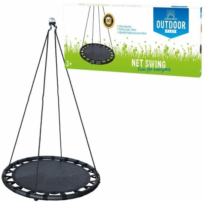 Buitenspelen | Zwarte schommelmat 100 cm