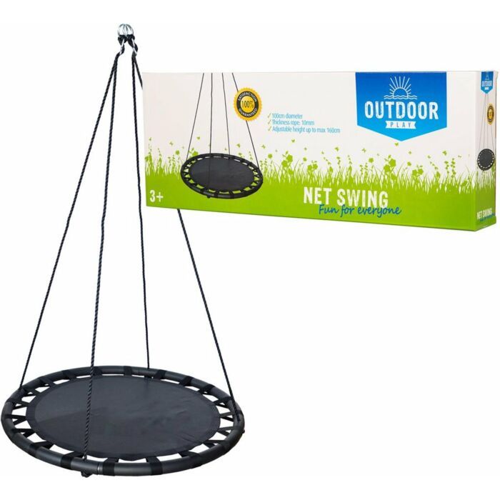 Buitenspelen | Zwarte schommelmat 100 cm