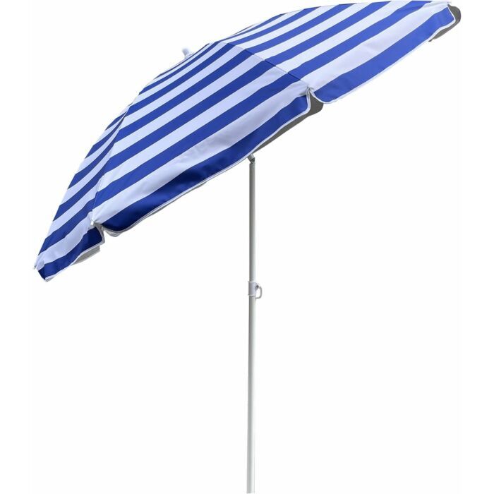 Tuinparasol | Ø 180 cm | blauw en wit | UV-bescherming