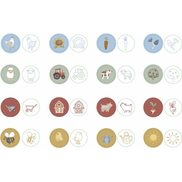 Little Dutch | Little Farm Totum Stempelset | 12 Stuks met Inkt