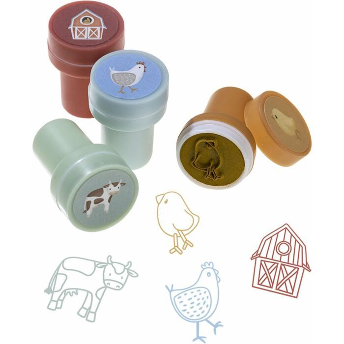 Little Dutch | Little Farm Totum Stempelset | 12 Stuks met Inkt