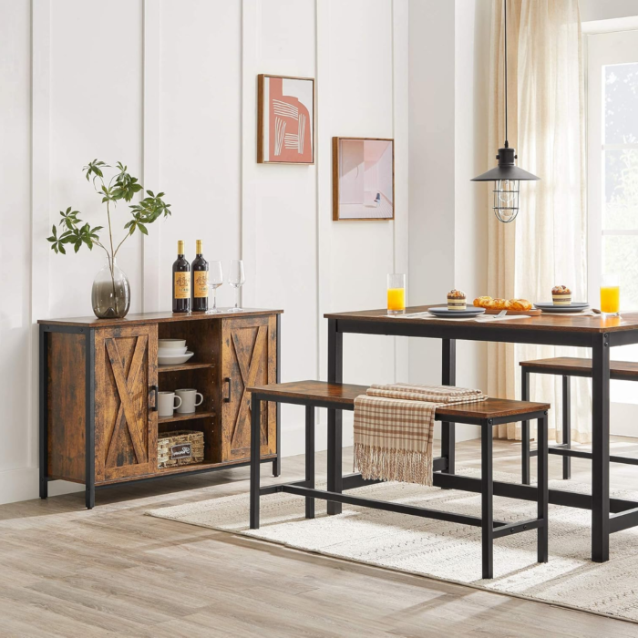 Hoppa! Vintage Ijzeren Eettafel - Bruin - Ijzer