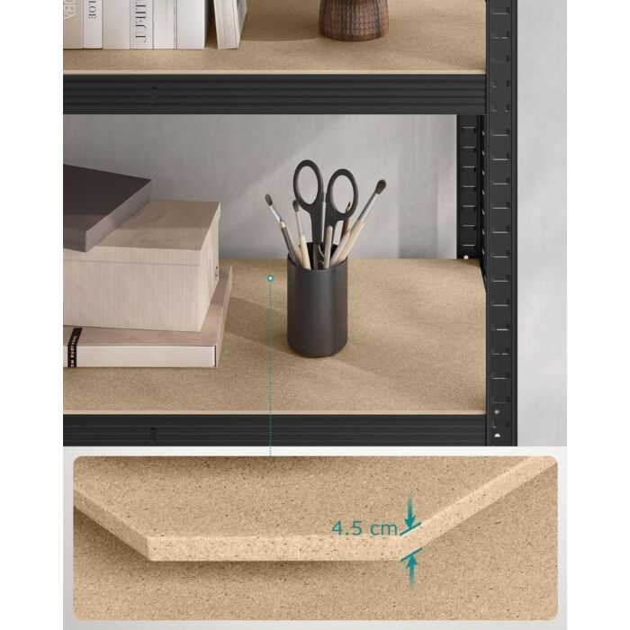 Hoppa! | Magazijnstelling - Opbergrek | 121x60x201 cm | Zwart