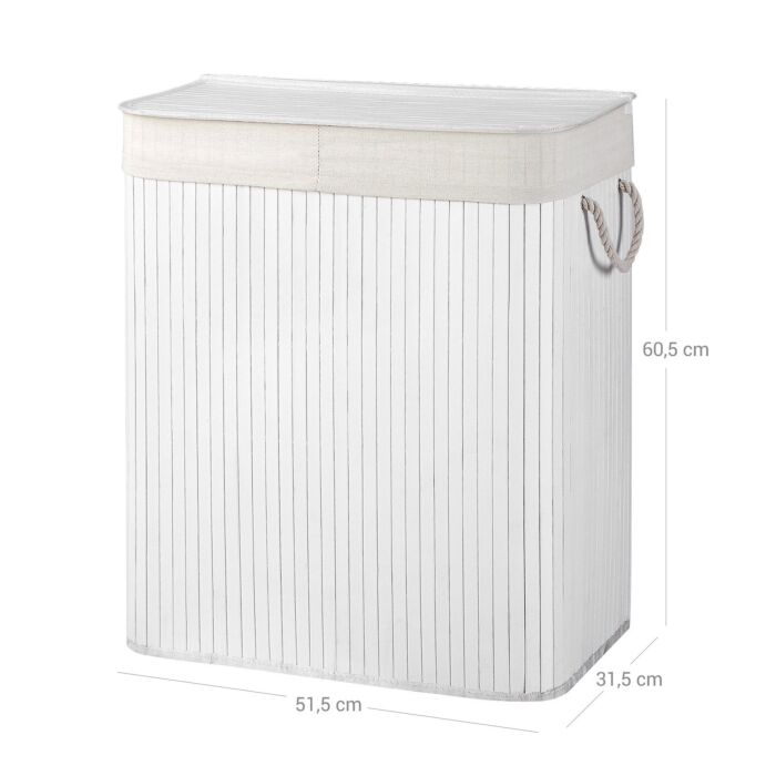 Hoppa! | Bamboe wasmand | 2 compartimenten | Wit
