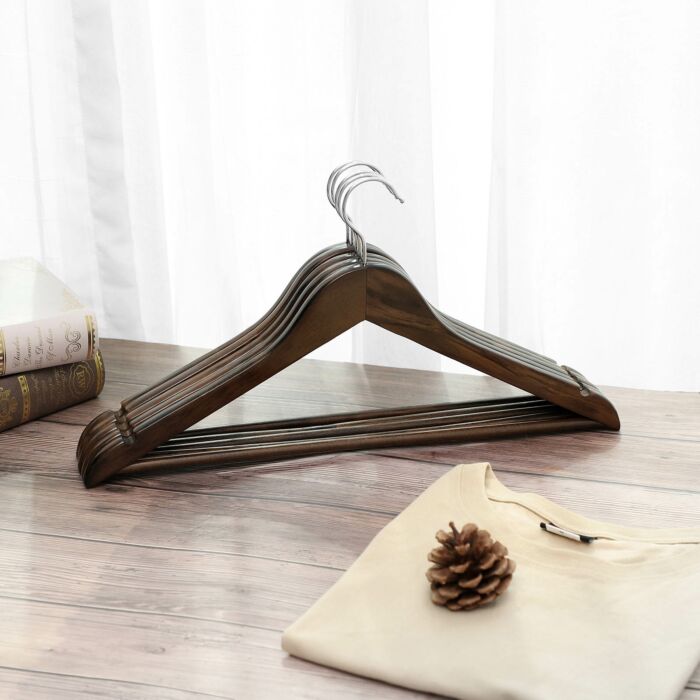 Hoppa! | Houten kleerhanger | set van 20 - donker walnoot - 360° draaibaar