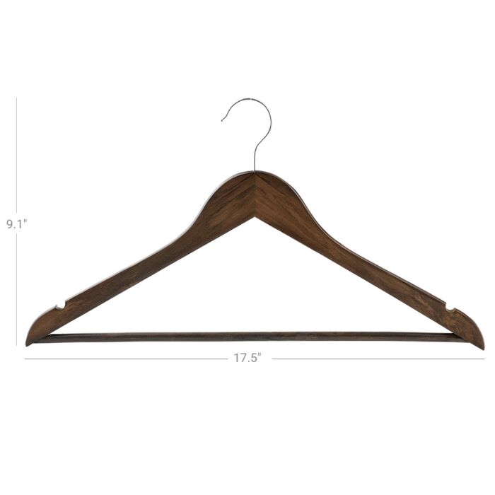 Hoppa! | Houten kleerhanger | set van 20 - donker walnoot - 360° draaibaar