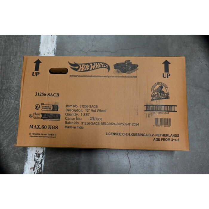 Hot Wheels kinderfiets 12 inch voor jongens in zwart, oranje en blauw