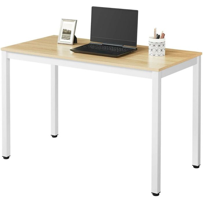 Hoppa! Metalen Tafel | Universeel | Wit/Beuken | 121 x 61 x 77 cm (L x D x H)