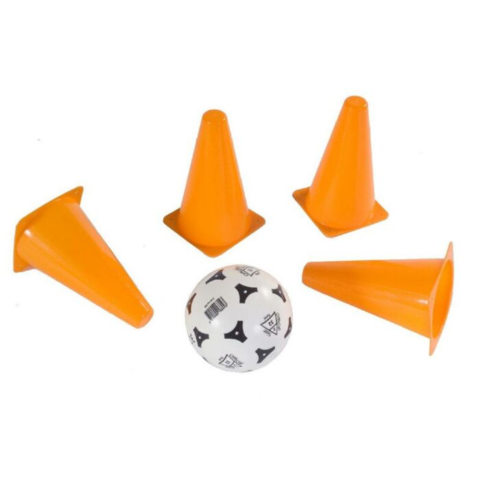 opener haalbaar bestrating Oranje pionnen 17 cm set van 4 stuks metv plastic voetbal - voetbal  training pionnen