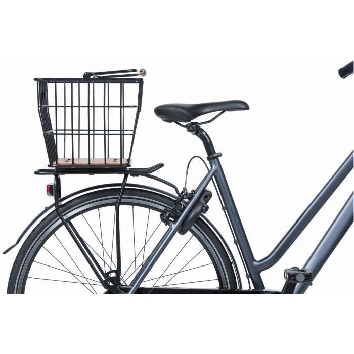 Fietsmand MIK Basil Nordland – voor- en achterop, 23 liter (40 x 32 x 30 cm) – zwart/naturel bruin