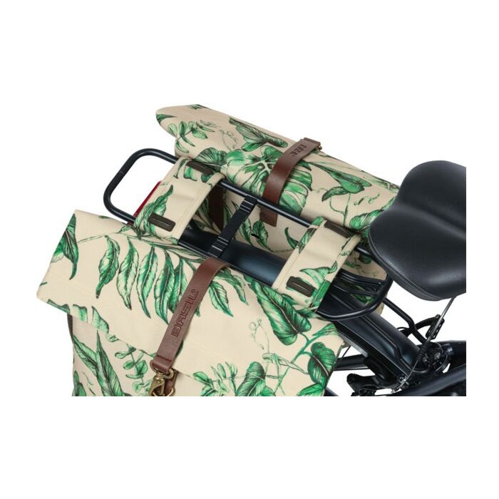 Basil | Dubbele fietstas | 28-32 liter | sandshell beige