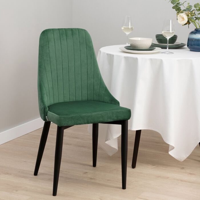 HOMLA | Stoel | Gestoffeerd | Groen | 45x45x90 cm