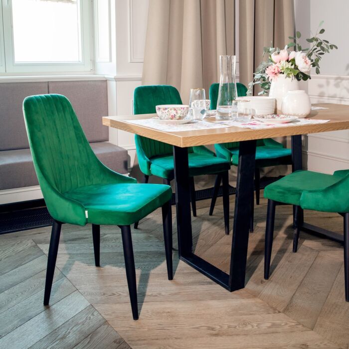 HOMLA | Stoel | Gestoffeerd | Groen | 45x45x90 cm