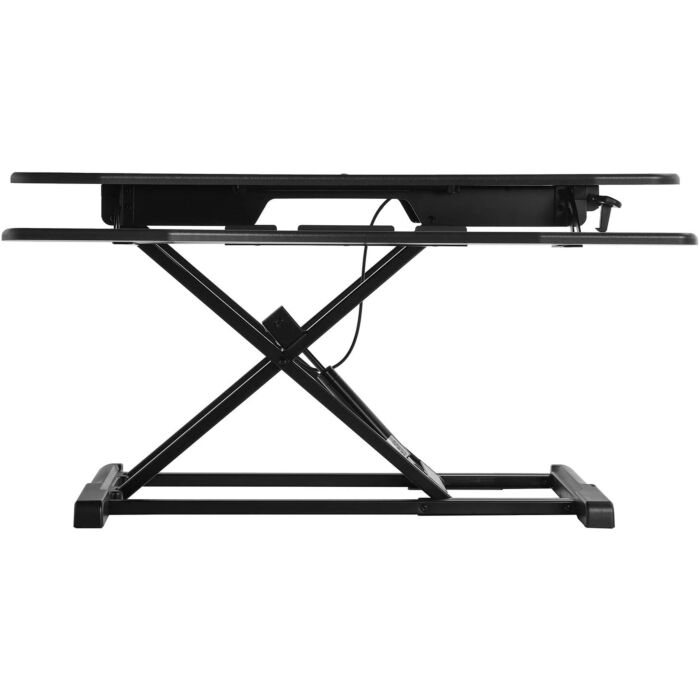 Hoppa! | Zit-sta bureau met toetsenbordblad | Zwart – Metaal/MDF – 95 x 40,6 x 39,5 cm