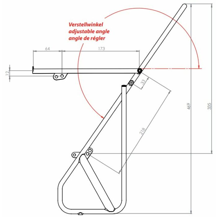 ANP | Drager | 26/28" TUB Ergo Lowrider met Plaat | Zwart