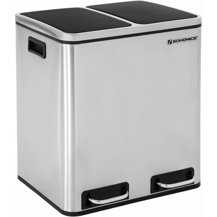 Hoppa! | Prullenbak 30L | Zilver - Metaal