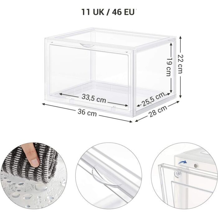 Hoppa! Schoenendoos | Set van 6 Opstapelbaar | Wit - Plastic