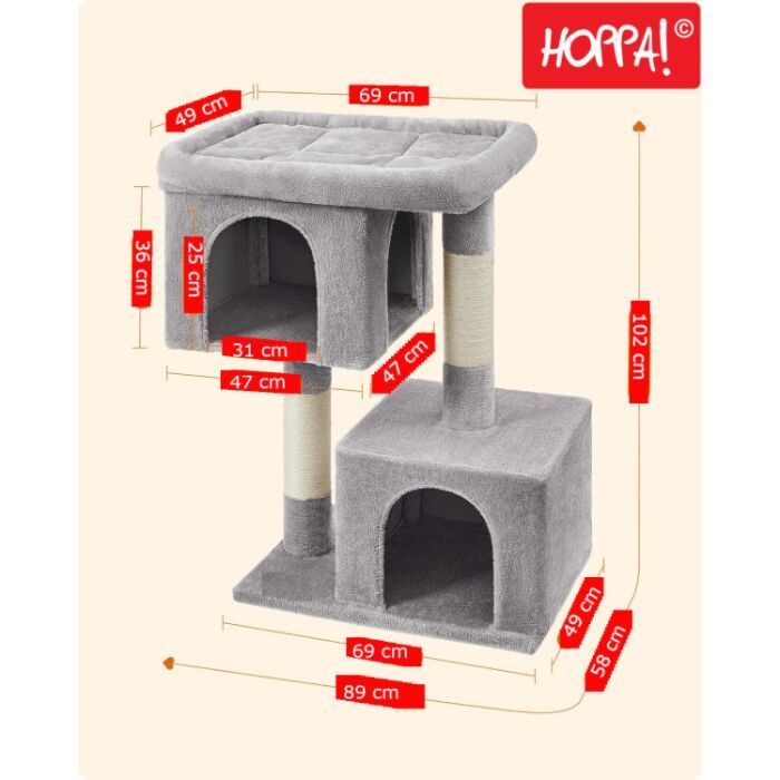 Hoppa! | Kattenboom | XL | Lichtgrijs