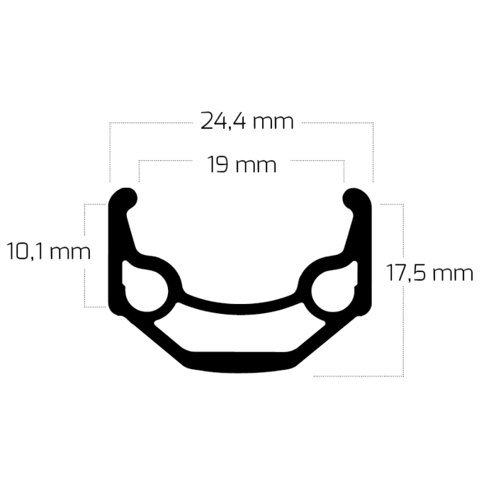 Velg Ryde ZAC 19 | 26" / 559-19C | 36 gaats | Aluminium | Zwart